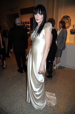 Lot 90 - Alexander McQueen ivory satin gown with beadwork feathers, 'Angels & Demons', A/W 2010-11