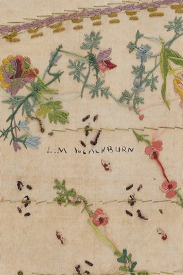 Lot 72 - An embroidered satin un-cut waistcoat panel,...