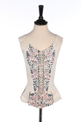 Lot 73 - A bodice or pair of stays of early 18th...