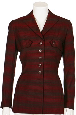 Lot 81 - An Irene striped wool jacket, late 1940s