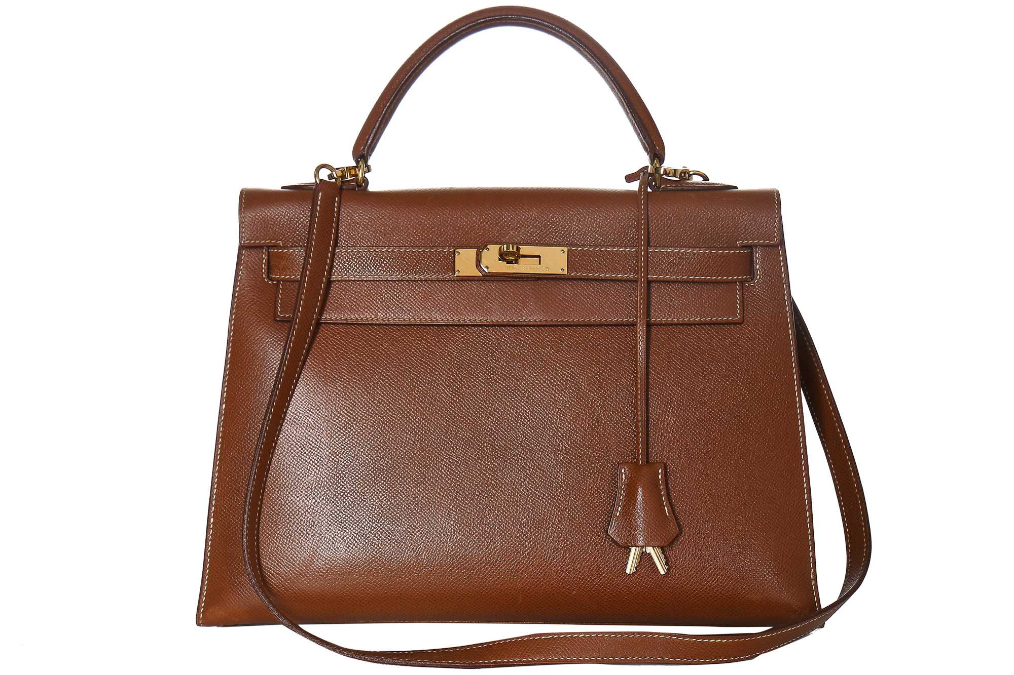 Lot 4 - An Hermès gold epsom leather Kelly Sellier 32, 1994