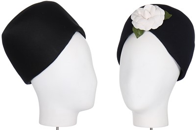 Lot 127 - A Balenciaga navy felt cloche, 1967