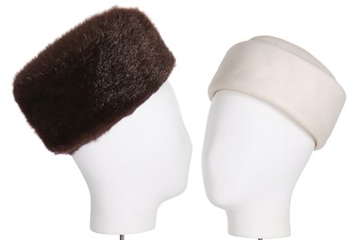 Lot 123 - A Balenciaga brown fur pillbox hat, 1965-66