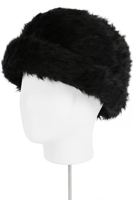 Lot 106 - A Balenciaga black faux fur hat, circa 1966