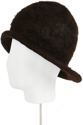 Lot 107 - A Balenciaga brown faux fur plush cloche, circa 1966
