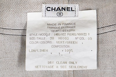Lot 18 - A Chanel by Karl Lagerfeld linen baseball-style ensemble, probably 1984