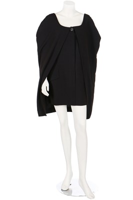 Lot 169 - A John Galliano navy gaberdine capelet-tunic, S/S 1989