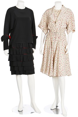 Lot 115 - Two Karl Lagerfeld for Chloé silk day ensembles, 1970s