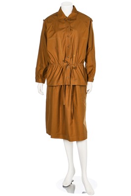 Lot 119 - Two Yves Saint Laurent 'saharienne' variation cotton ensembles, 1970s
