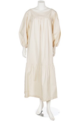 Lot 120 - An Yves Saint Laurent ecru calico smock-dress, 1970s