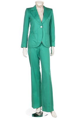 Lot 124 - An Yves Saint Laurent mint-green cotton gabardine three-piece suit, 1970s