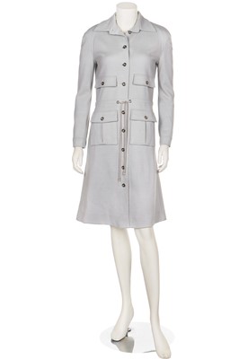 Lot 126 - A group of Courrèges daywear in mainly shades of blue, ivory and brown, late 1970s-1980s