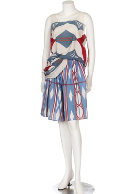 Lot 162 - A Westwood/McLaren Navajo print cotton tunic and shorts, 'Savage' collection, S/S 1982
