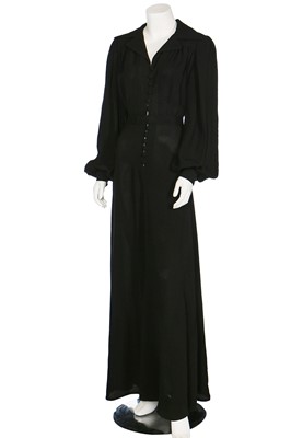 Lot 138 - An Ossie Clark black moss crêpe maxi dress, mid 1970s