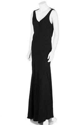Lot 199 - A John Galliano black bias-cut evening gown, 'Hairclips' collection, Autumn-Winter 1988-89