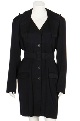 Lot 196 - A John Galliano navy gabardine dress, 'Blanche DuBois' collection, Spring-Summer 1988