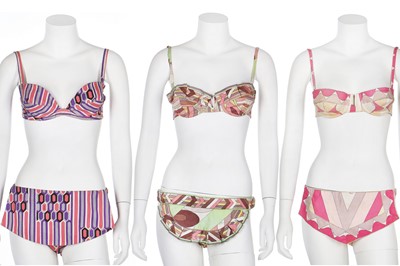 Lot 96 - Three Pucci printed cotton bikinis, 1960s