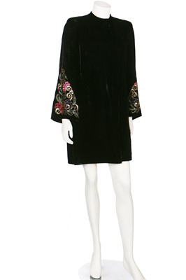 Lot 70 - A group of mainly velvet eveningwear in shades of black and pink, late 1930s-1940s