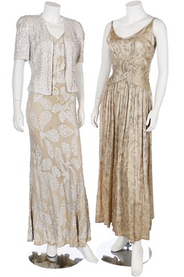 Lot 25 - A large group of bridal and ivory eveningwear, 1930s-40s