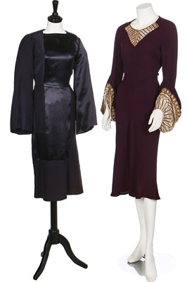 Lot 52 - Eight good dinner dresses, mainly black, 1930s