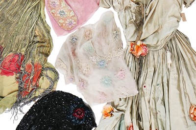 Lot 14 - A large quantity of mainly 1920s damaged dresses and remnants