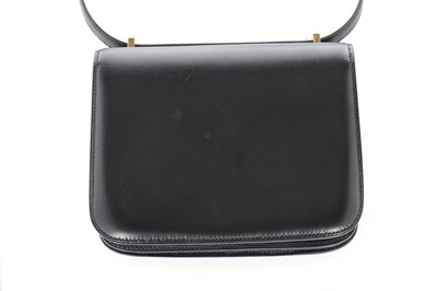 Lot 4 - An Hermès black box leather mini Constance bag,...