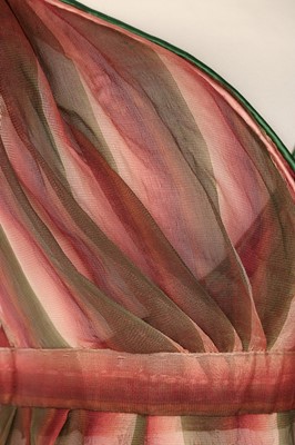Lot 85 - A pink and green striped silk gauze dress,...