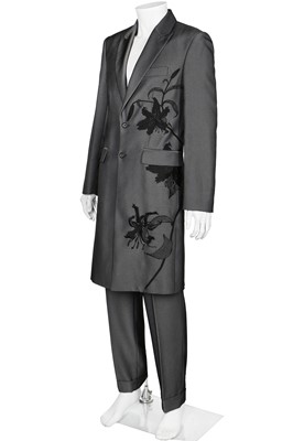 Lot 262 - An Alexander McQueen man's grey coat ensemble, 'Joan' collection, Autumn-Winter 1998-99