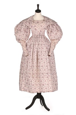 Lot 88 - A printed cotton day dress and matching fichu,...