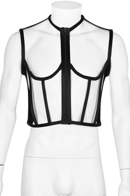 Lot 256 - A Jean Paul Gaultier man's cage waistcoat, 'Rap 'Sody in Blue' collection, Spring-Summer 1990