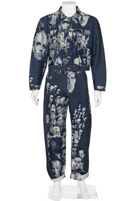 Lot 311 - Jean Paul Gaultier woven denim men's suit, 'Fantasies of Photography' collection, A/W 1992-93