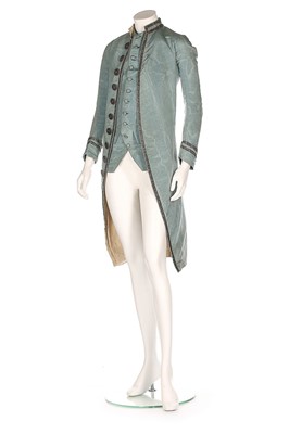 Lot 78 - A young man's blue watered silk coat and...