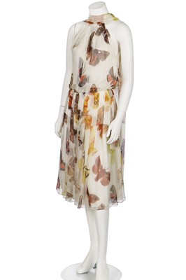 Lot 241 - An Alexander McQueen moth-print chiffon cocktail dress, pre-collection Spring-Summer, 2007