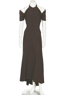 Lot 89 - A Madame Grès couture brown faille evening gown, late 1940s-early 1950s