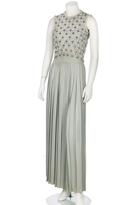 Lot 139 - A Guy Laroche couture ice-blue silk evening ensemble, late 1960s