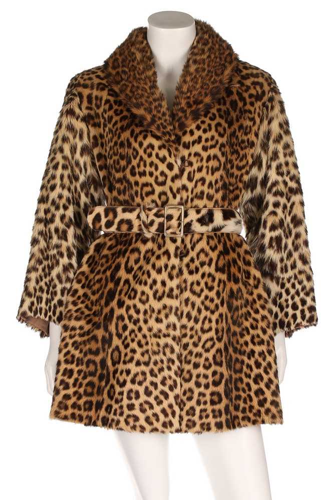 Lot 62 - A leopard skin jacket, 1960s, lined in brown...