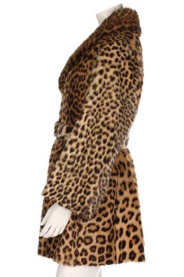 Lot 62 - A leopard skin jacket, 1960s, lined in brown...