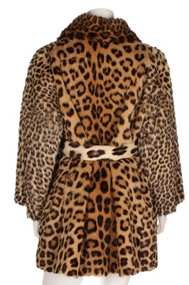Lot 62 - A leopard skin jacket, 1960s, lined in brown...