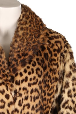Lot 62 - A leopard skin jacket, 1960s, lined in brown...