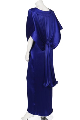 Lot 177 - A Yuki royal-blue pleated evening gown, circa 1987