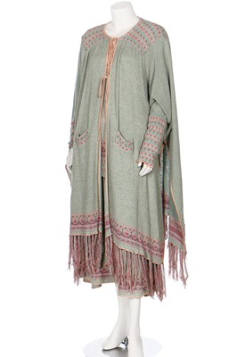Lot 157 - A Bill Gibb four-piece pale green knitted ensemble, Spring-Summer 1976