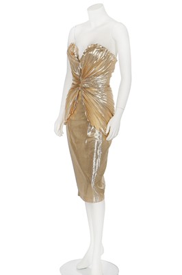 mugler gold dress Thierry Mugler Exhibit & Style Interview