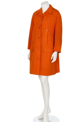 Lot 145 - A Christian Dior by Marc Bohan couture orange wool coat, circa 1967
