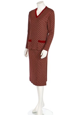 Lot 158 - A Christian Dior monogrammed knitted wool jersey ensemble, circa 1971