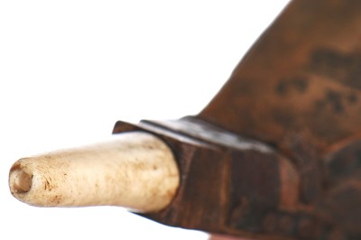 Lot 31 - A rare pair of wig-powder bellows bearing the cypher of King George III, circa 1775