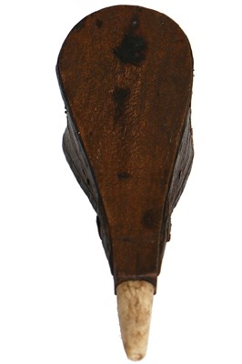 Lot 31 - A rare pair of wig-powder bellows bearing the cypher of King George III, circa 1775