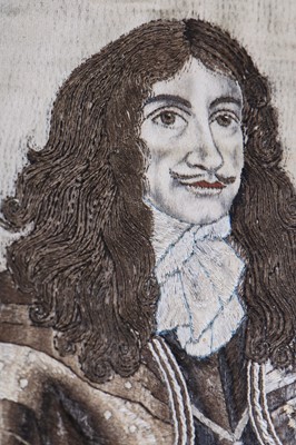 Lot 29 - A fine embroidered needle portrait of King Charles II, circa 1660
