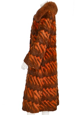 Lot 25 - A good Christian Dior intarsia rabbit and fox fur coat, late 1960s-early 1970s