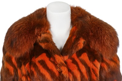 Lot 25 - A good Christian Dior intarsia rabbit and fox fur coat, late 1960s-early 1970s