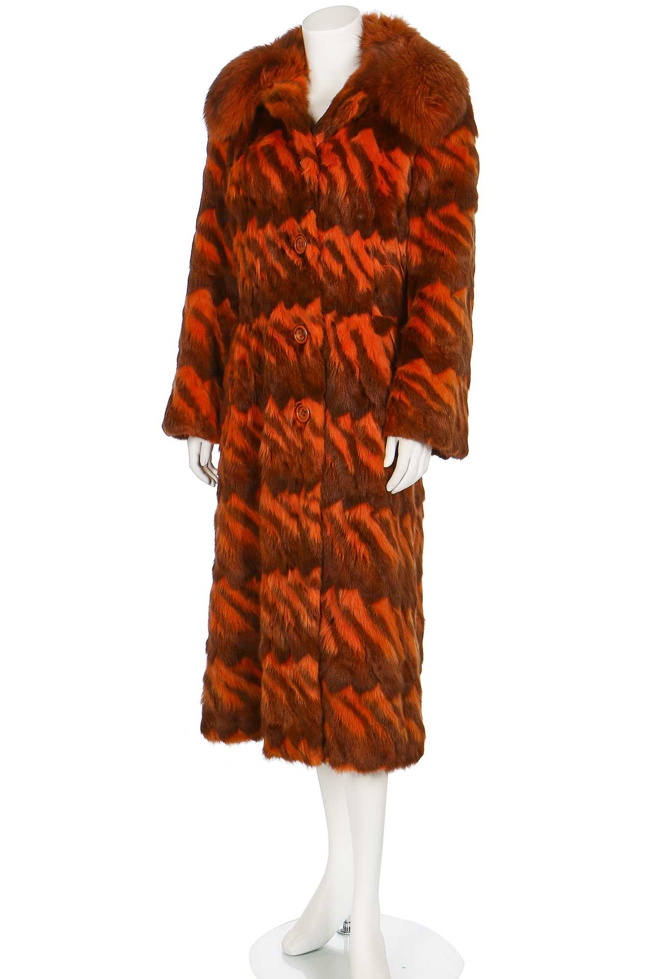 Lot 25 - A good Christian Dior intarsia rabbit and fox fur coat, late 1960s-early 1970s